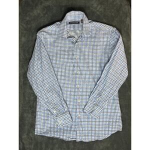 Boys, Michael Kors, blue plaid, long sleeve button-down shirt, 16
